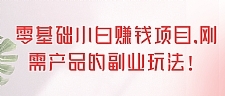 零基础小白赚钱项目，刚需产品的副业玩法